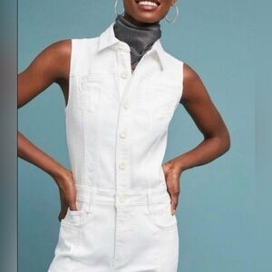 Pilcro and the Letterpress By Anthropologie Women’s Denim Jumpsuit White Size 12